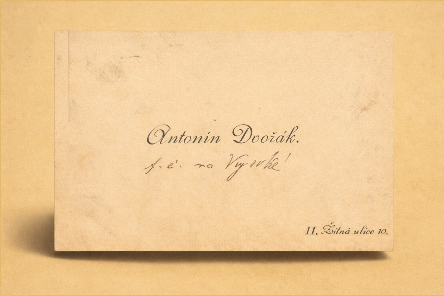 Vizitka Antonína Dvořáka, Státní okresní archiv Příbram